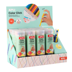 APLI pastelky stiskací s náhradními tuhami, 12 ks, mix barev, displej