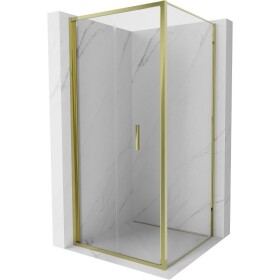 MEXEN/S - Exo sprchový kout skládací dveře 75 x 75, transparent, zlato 816-075-075-50-00