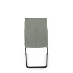 Židle jídelní, zelená látka, černý kov