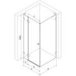 MEXEN/S - Lunar L sprchový kout dveře křídlové levá 85 x 70 cm, transparent, nikl kartáčovaný 834L-085-070-97-00-L