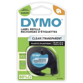 Dymo S0721530, černý tisk průhledný podklad, 4m 12mm