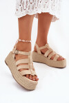 Dámské Sandály S Pásky A Pleteninou Béžové Pardauss 39