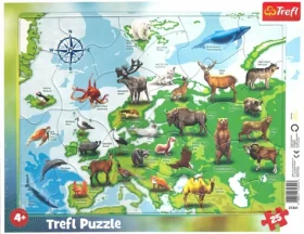 Trefl - Puzzle - Mapa Evropy se zvířátky