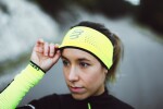 Compressport Thin On/Off Sportovní funkční světle modrá - Běžecká čelenka Compressport Headband On/Off - Flash Fluo Yellow/Black