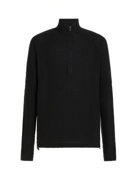 ICEBREAKER Mens Merino 400 RealFleece Grid LS Half Zip, Black (vzorek) velikost: M
