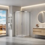 Erga Peoria, čtvrtkruhový sprchový kout s posuvnými dveřmi 80(dveře) x 80(stěna) x 190 cm, 6mm čiré sklo, chromový profil, ERG-Q02-PEORIA-D080D080-CL… (ERG-Q02-PEORIA-D08