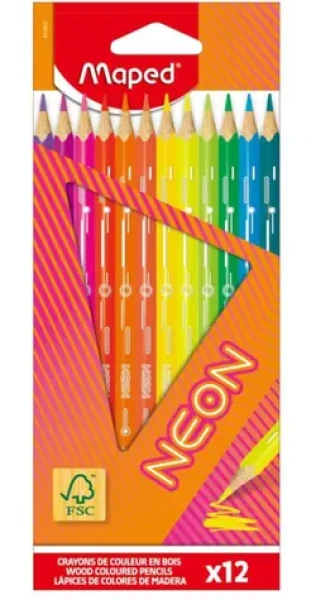 MAPED Pastelky Neon 12 ks / trojhranné (0086/9831802)