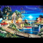 Diamantový obrázek Dům jezera