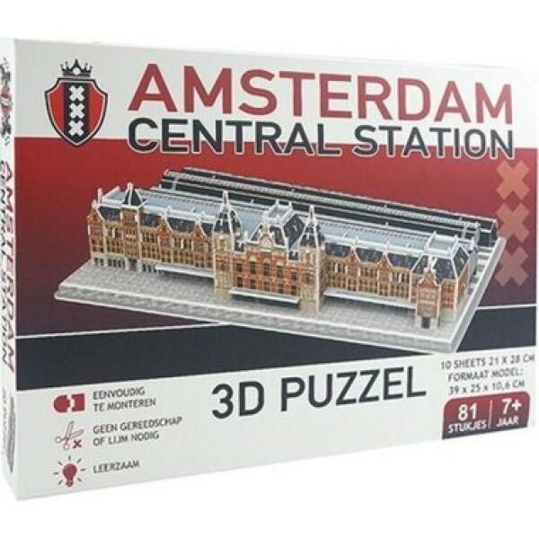 Nanostad: 3D Puzzle Amserdam Central Station 81 dílků