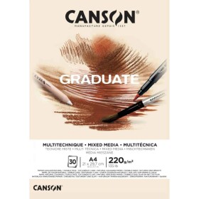Canson Graduate Mixed Media Toned Paper blok A4 30l 220g natur
