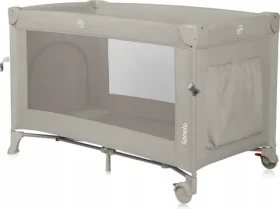 LIONELO Postýlka cestovní Ellen 3v1 Beige Sand / přistýlka k posteli / do 15 kg / 2 kolečka s brzdou (LO-ELLEN BEIGE SAND)