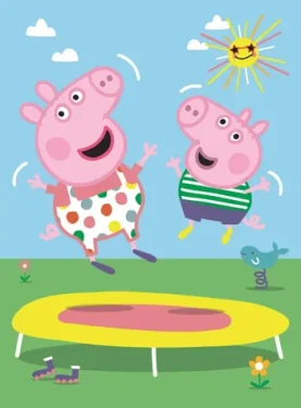 Trefl - Puzzle - Prasátko Peppa: Na trampolíně