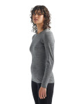Dámské merino tričko s dlouhým rukávem ICEBREAKER Wmns 200 Oasis LS Crewe, Gritstone Heather velikost: XL