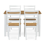 Jídelní set 1+4, rozměr stolu 120x75x75 cm, MDF, dýha, masivní nohy, moření dub