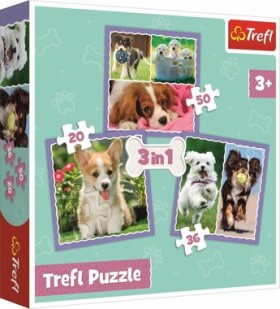 Trefl - Puzzle - Roztomilá štěňata 3v1