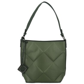 Trendy dámská koženková kabelka na rameno Faina, tmavě zelená