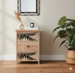 DumDekorace Komoda ZOFIA se 3 zásuvkami - boho design, 40 x 29 x 58 cm