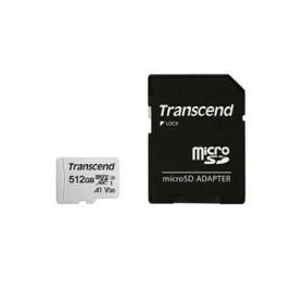Transcend 300S microSDXC 512GB + adaptér / Class 10 / UHS-I / U3 / V30 / R: 95MBs / W: 40MBs (TS512GUSD300S-A)
