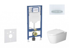 GEBERIT - Duofix Set předstěnové instalace, klozetu ME by Starck a sedátka softclose, tlačítko Sigma50, alpská bílá SANI11CP3115