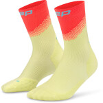 CEP pánské běžecké kompresní vysoké ponožky EDT. SPLIT - lime/neon coral Velikost: V (Vel. chodidla 45-48)