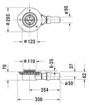 DURAVIT - Příslušenství Odtoková souprava pro vaničku, vodorovný odpad 791243000000000