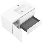 MEXEN/S - Rivel koupelnová skříňka 90 cm s umyvadlem Otis pravá, 2S, 1D, reliéf, bílá mat 91A23-09047-3-BBFFF01-W18P01