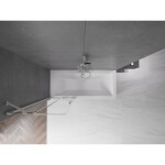 MEXEN/S - Velar dvoukřídlá posuvná vanová zástěna 75 x 150, transparent, nikl kartáčovaný 896-075-000-01-97