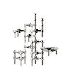 Stoff Nagel Designová miska se svícny STOFF Nagel Chrome, stříbrná barva, kov