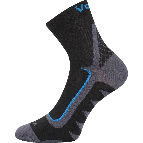 VOXX Ponožky sportovní slabé KRYPTOX černé s modrou (3 páry) 39-42 111203