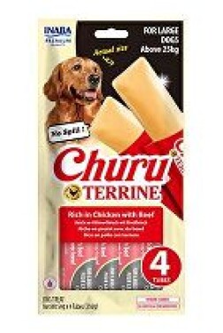 Churu Dog Terrine kuřecí s hovězím plemena L 4x54g