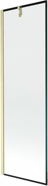 MEXEN/S - Next vanová zástěna FIX 60 x 150, černá vzor, zlatá kartáčovaná 895-060-000-00-70-55