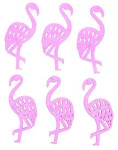 Dřevění plameňáci 6cm - růžoví 6ks