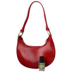 Luxusní dámská kožená kabelka na rameno Delami Vera Pelle Venny, červená
