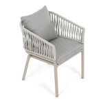 Zahradní židle, kov, polyratan, béžová, AZC-S1430 CRM