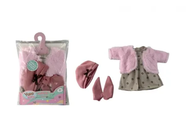 PLEJO Oblečení pro panenku hnědo-růžová 40 - 43 cm