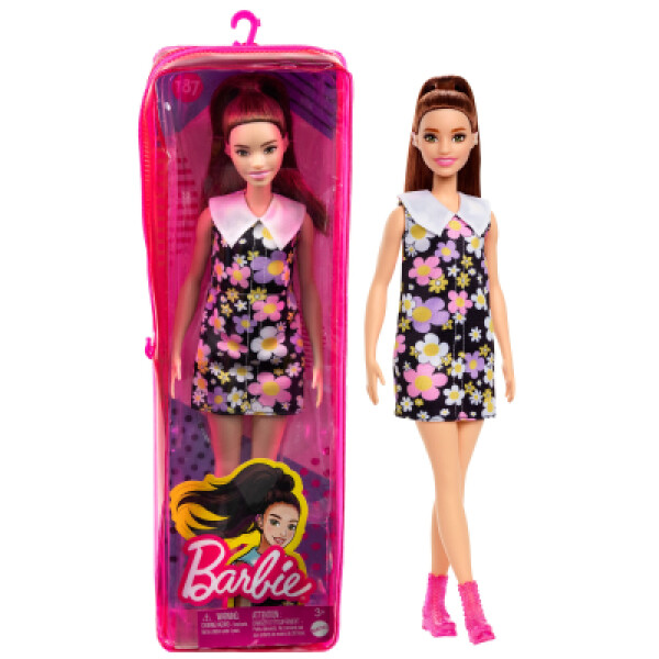 Barbie modelka - šaty se sedmikráskami