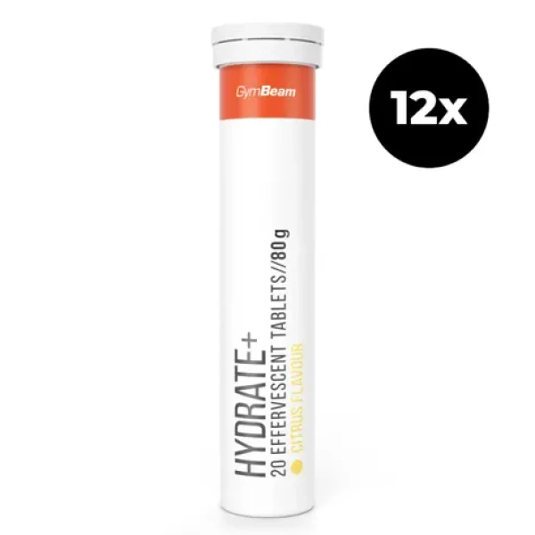 Hydrate+ šumivý - GymBeam (citrusové ovoce, 12 x 20 tab) (69643-4-12x20tab-citrusovéovocie)