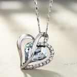 Stříbrný náhrdelník Swarovski Elements True Love - srdíčko, stříbro 925/1000, Stříbrná 42 cm + 5 cm (prodloužení)