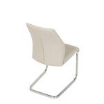 Židle jídelní, krémová ekokůže, pohupová podnož broušený nerez