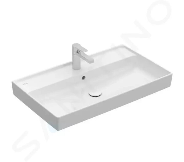 VILLEROY & BOCH - Collaro Umyvadlo nábytkové 800x470 mm, s přepadem, otvor pro baterii, CeramicPlus, alpská bílá 4A3380R1