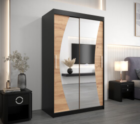 Šatní skříň Abi W0 Barva korpusu: Černá, Rozměry: 120 cm, Dveře: Dub artisan