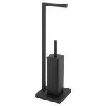 Erga Marko, stojan na toaletní papír a toaletní kartáč 20x20x65 cm, černá matná, ERG-YKA-PD.MARKO-BLK