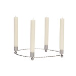 MADAM STOLTZ Adventní svícen Steel Ø 32 cm, stříbrná barva, kov