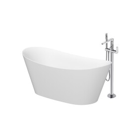 CERSANIT - Sada B719: volně stojící vana INVERTO ovál 170x80 + volně stojící baterie INVERTO chrom VIR S601-138