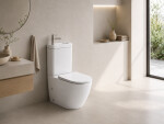 CERANO - WC kombi s umývátkem Cesso, Rimless - bezokrajové splachování + UF sedátko - spodní/zadní odpad - bílá lesklá - 61,8x38 CER-680362