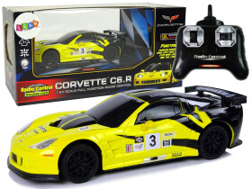 Mamido Sportovní auto na dálkové ovládání RC Corvette C6R 1:24 žluté