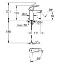 GROHE - Eurosmart Umyvadlová baterie, 3,5 l/min, studený start, chrom 23974003