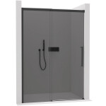 CERANO - Sprchové posuvné dveře Lantono L/P - 8 mm - Soft-Close - černá matná, grafitové sklo - 100x195 CER-8050BD7235