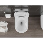 MEXEN/S - Carmen Závěsná WC mísa Rimless Tornado včetně sedátka s slow slim, duroplast, bílá lesk 30880500T