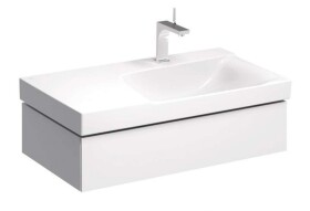 GEBERIT - Xeno 2 Skříňka pod umyvadlo 90 cm s odkládací plochou, zásuvka s LED svítidlem, lesklá bílá 500.514.01.1